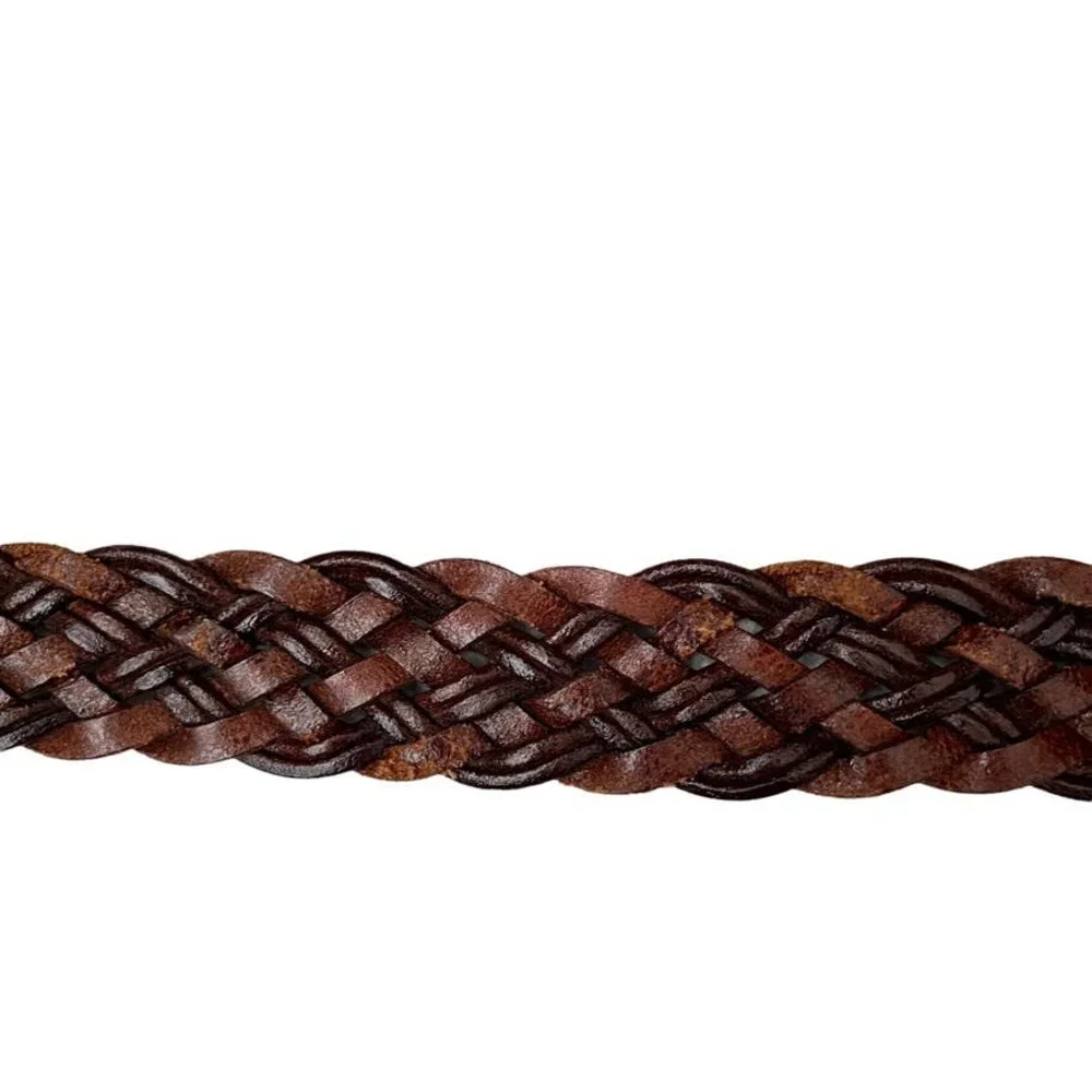 Coach Braided Woven Leather Belt in British Tan Size 42/105
